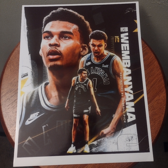 NEW VICTOR WEMBANYAMA SPURS ULTRA PREMIUM GLOSSY 8.5x11 ROOKIE BASKETBALL POSTER - Picture 2 of 6